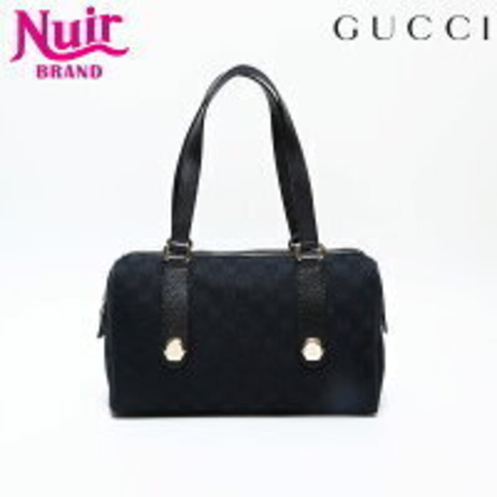 Gucci GG Canvas Boston Bag Handbag Black